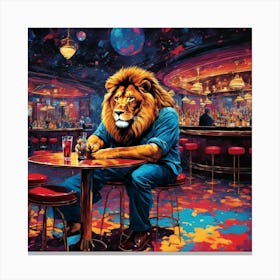 Lion At The Bar 1 Canvas Print