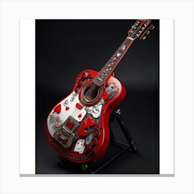 Heartstrings Monarchy Queen Of Hearts Guitar Elegance (5) Canvas Print