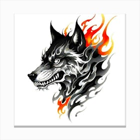 Wolf Tattoo 3 Canvas Print