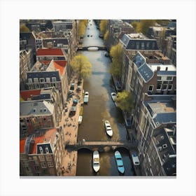 Canal Charisma Aerial Euphoria In Amsterdam Art Print 0 Canvas Print