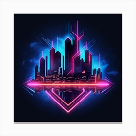 Neon City Canvas Print