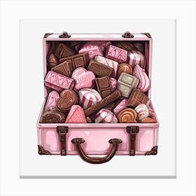 Pink Suitcase Full Of Sweets 2 Canvas Print