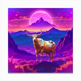 Bull In The Mountains Canvas Print