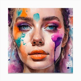 Colorful Face Painting Canvas Print