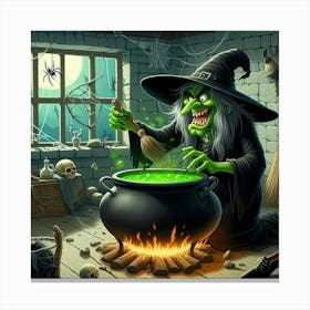 Green Witch Canvas Print