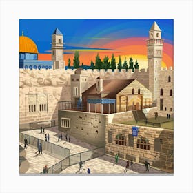 Jerusalem At Sunset Canvas Print