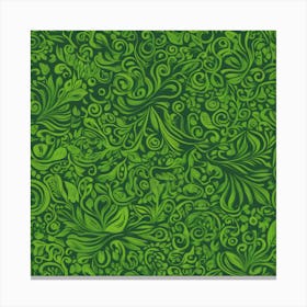 Green Floral Pattern 1 Canvas Print