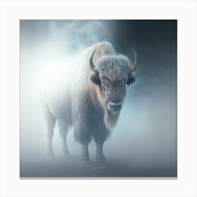 Bison In The Fog Canvas Print