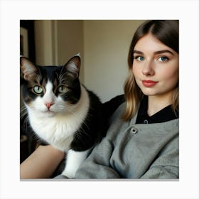 Default Taylor And Smudge The Cat Meme Art 3 Canvas Print