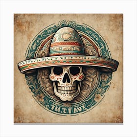 Mexican Skull 65 Canvas Print