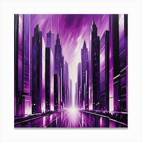 Purple Cityscape Canvas Print