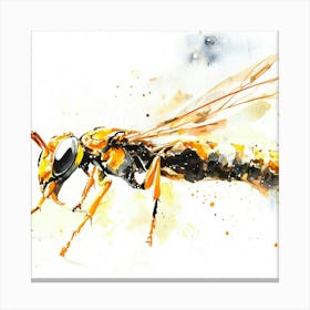 Wasp Watercolor Wild Canvas Print