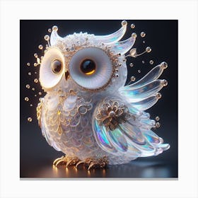 Owl made of glass 1 Canvas Print