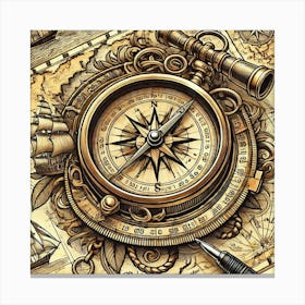 Tattoo Compass 4 Canvas Print