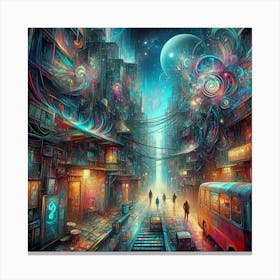 Psychedelic City 7 Canvas Print