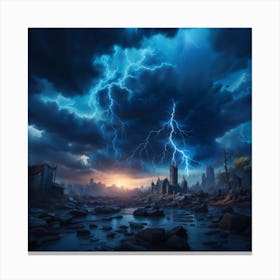 Lightning In The Sky Canvas Print