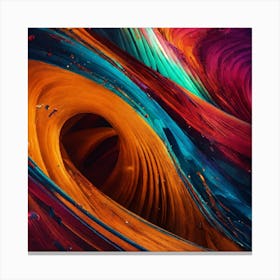 Abstract Wave In Bright Colors Canvas Print