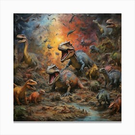 Dinosaurs Extinct Canvas Print