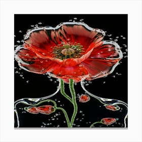 Poppies In Water Canvas Print