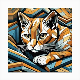 Geometric Cat Canvas Print