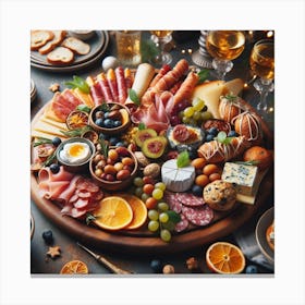 Christmas Food Platter Canvas Print