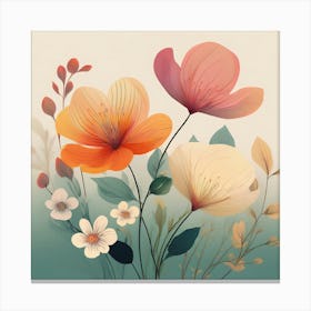 Pastel flowers Canvas Print