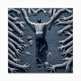 Man Reaching For His Hands 4 Canvas Print