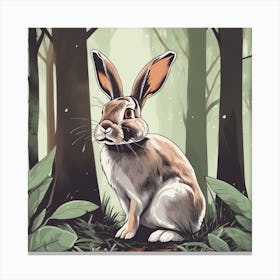 Rabbit In The Woods 72 Canvas Print