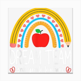 Dream Team 3rd Grade Teachers Boho Rainbow Back To School Canvas Print