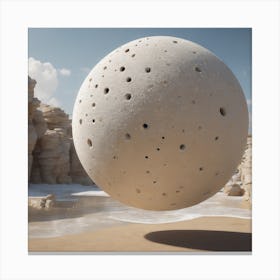 Sphere In The Sand Canvas Print