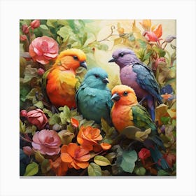 Birds In The Garden Canvas Print