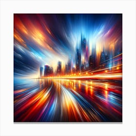 Abstract Cityscape At Night Canvas Print