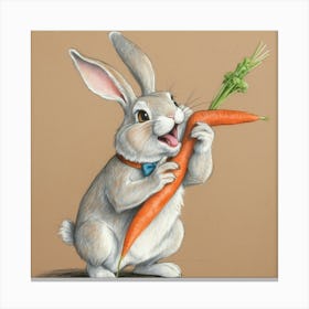 Rabbit With Carrot 8 Canvas Print