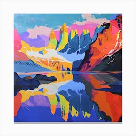 Colourful Abstract Los Glaciares National Park Argentina 4 Canvas Print