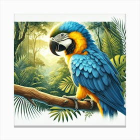 Parrot In The Jungle 4 Canvas Print