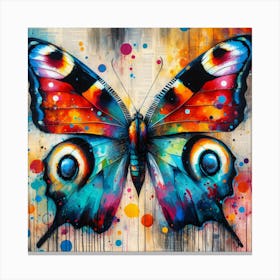 Colourful Modern Abstract Butterfly v3 Canvas Print