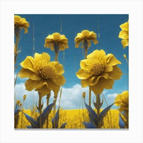 Yellow Flowers In A Field 44 Canvas Print