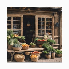 Vegetable Stand Canvas Print