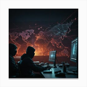 Cyber Warfare Scene Canvas Print