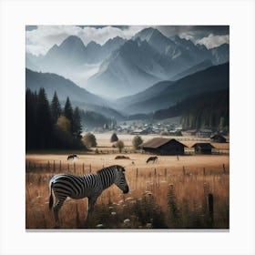 Zebra In The Mountains 1 Canvas Print