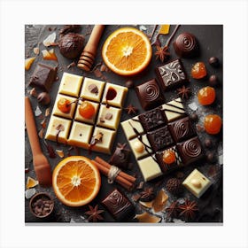 White and black chocolate 1 Canvas Print