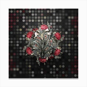 Vintage Malgas Lily Flower Wreath on Dot Bokeh Pattern n.0034 Canvas Print