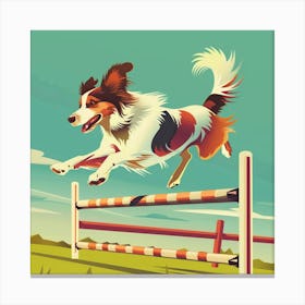 Dog Jumping Over An Obstacle 2 Canvas Print