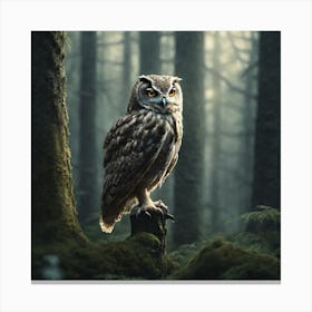 Owl In The Forest 57 Canvas Print