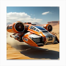 Spaceship In The Desert Canvas Print