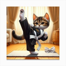 Karate Cat 4 Canvas Print