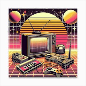 80s Retro Art Canvas Print