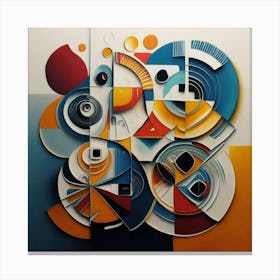 abstract painting with geometric 6 Canvas Print