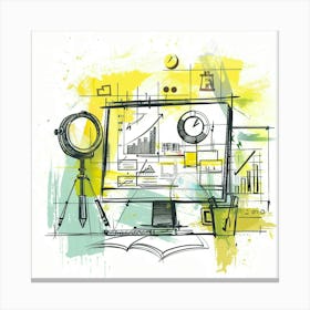 Illustration Of A Computer Screen Canvas Print