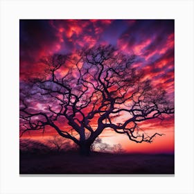 Tree At Sunset Canvas Print